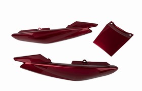 CACHA BAJO ASIENTO + UNION YAMAHA YBR125 ED FACTOR ROJO (JGO 3pcs) MTC [C80469]